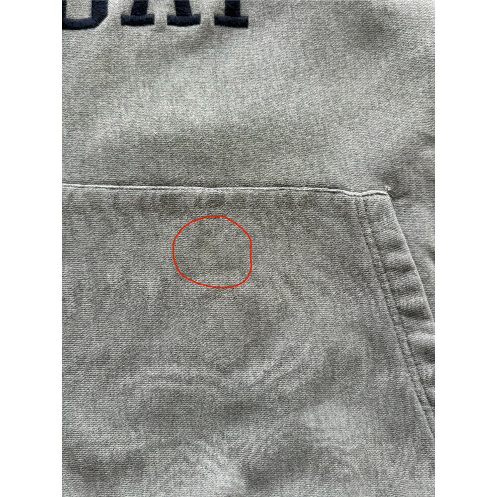Vintage 90s/00s Gap Blue Jeans Reverse Weave Style Gray Hoodie Size Large - Picture 8 of 8